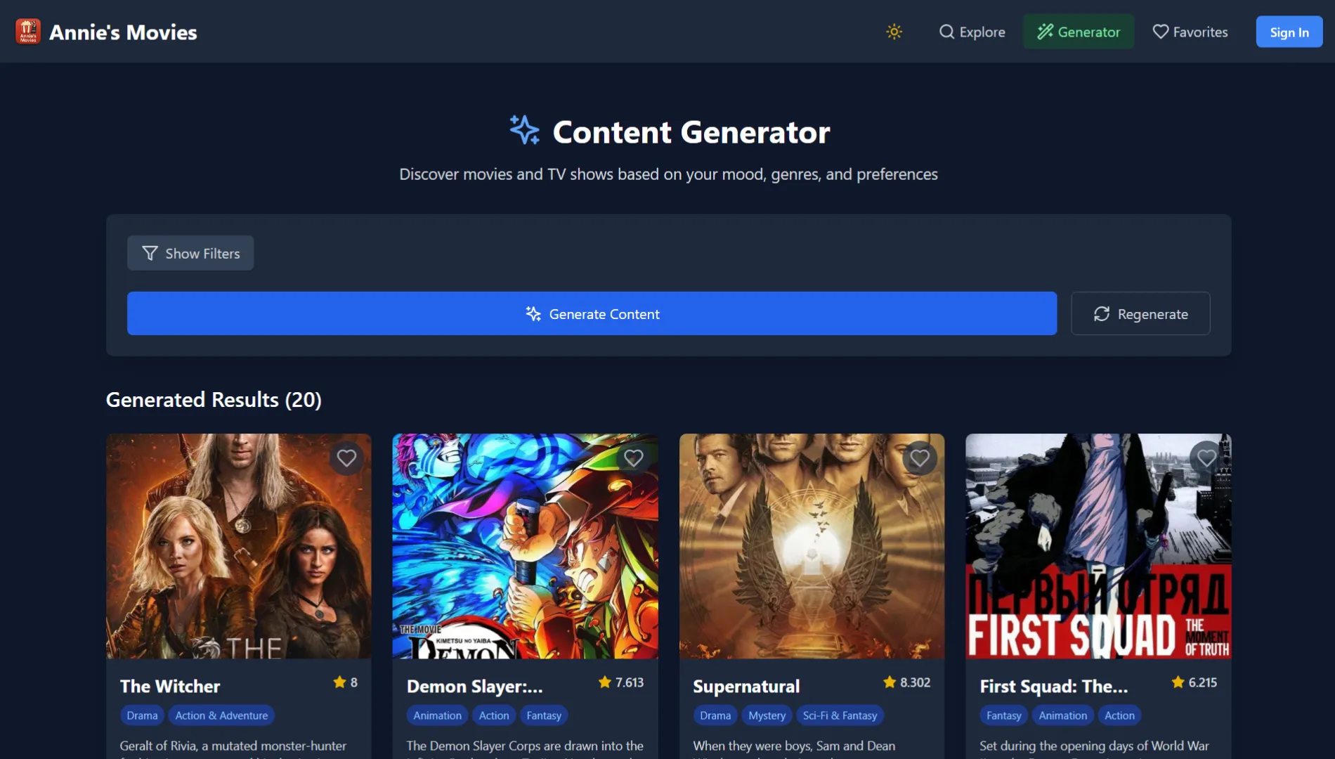 Media API Database